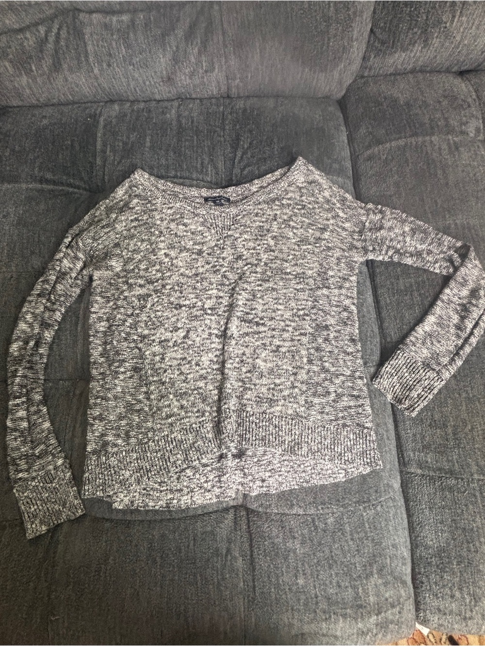 American Eagle Outfitters Marled Gray Scoop Neck Sweater